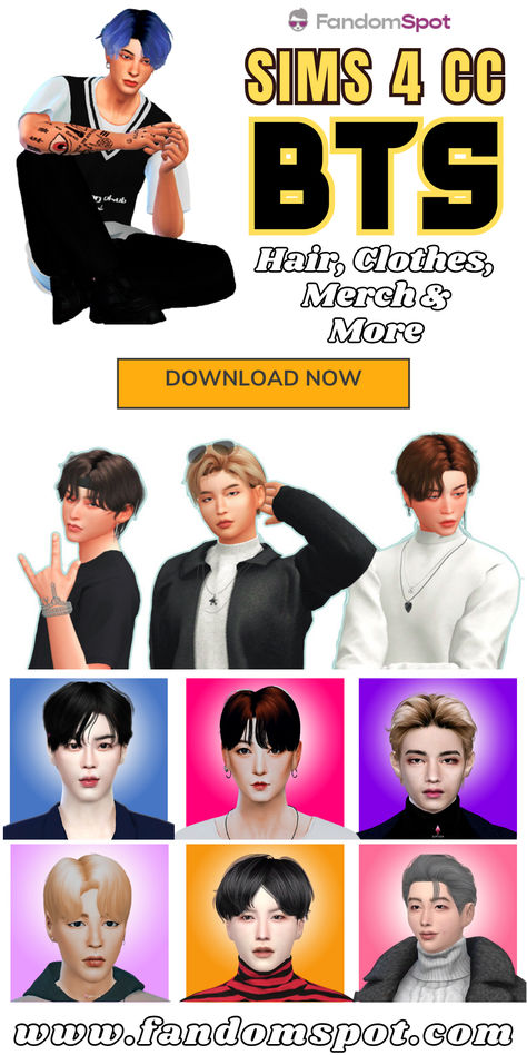 K-pop fans rejoice with this huge collection of BTS-themed CC for The Sims 4 Seventeen Sims 4 Cc, K Pop Sims 4 Cc, Bts Sims 4 Cc, Kpop Sims 4 Cc, Korean Beauty Standards, Husky Voice, Sims4 Clothes, Ts4 Cc, Hair Clothes