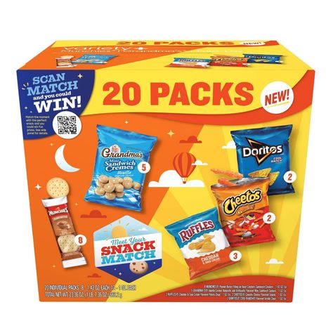 We’ve all got a favorite snack. The one you eat on the way back from the grocery store because, well, you just can’t wait. Doritos®, Cheetos®, Lay’s®, Ruffles®, Fritos® and more. Frito-Lay® Variety packs bring these iconic brands (and more) together in one convenient box. A box guaranteed to make any occasion iconic. Unbox the Icons™ Snacks Walmart, Peanut Butter Ice Cream Cake, Snacks Grocery, Candy Grapes, Cheetos Crunchy, Roblox Decals, Rice Crisps, Snack Brands, Frito Lay