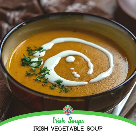 This Irish Vegetable Soup is hearty and healthy, and typical of the soups served in cafés all over Ireland. If you love to eat soup anytime of the year, this is the best Irish vegetable soup recipe. Irish Vegetable Soup Ireland, Traditional Irish Vegetable Soup, Irish Vegetable Soup Recipes, Irish Vegetable Soup, Irish Soup, Irish Appetizers, Vegetable Puree Soup, Irish Things, Irish Potato