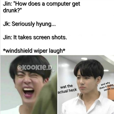 Jin Jokes, Jin Dad Jokes, Army Jokes, Dad Jokes Funny, Bts Memes Hilarious, Bts Meme, Kpop Funny Bts, Bts Funny Moments, Bts Playlist