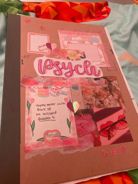 💗🌸💗 Psychology Notebook Cover, Notebook Cover Diy, Notebooks Ideas, Ap Psych, School Notebooks, Cover Ideas, Notebook Cover, Psych, Note Taking