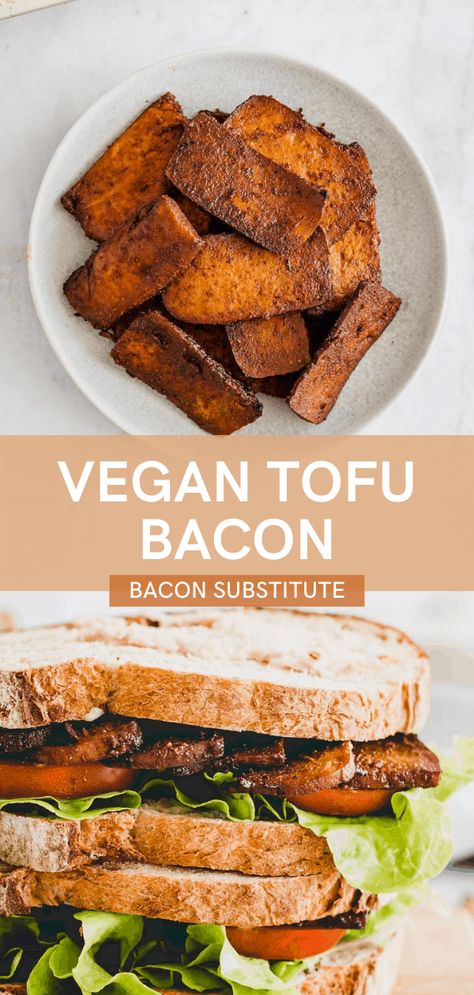 Making vegan tofu bacon from scratch has never been easier! Tofu bacon is a smoky and utterly delicious vegan bacon alternative you can easily make at home! #vegan #bacon #recipe #seasoning #tofu Vegan Tofu Bacon, Vegan Bacon Recipe, Tofu Bacon, Vegan Blt Sandwich, Bacon Seasoning, Tofu Sandwich, Homemade Tofu, Tempeh Bacon, Vegan Tofu