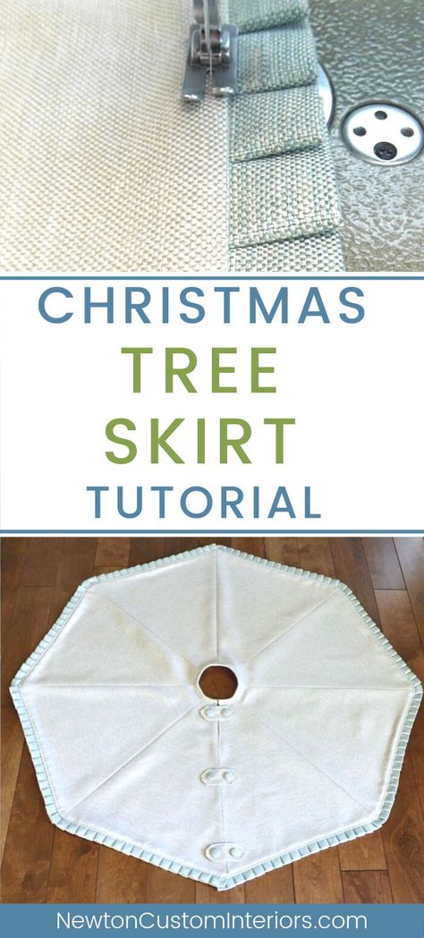 Diy Christmas Tree Skirt, Christmas Tree Skirts Patterns, Sewing Christmas Gifts, Tree Skirt Pattern, Xmas Tree Skirts, Christmas Sewing Projects, Skirt Tutorial, Diy Skirt, Christmas Crochet Patterns