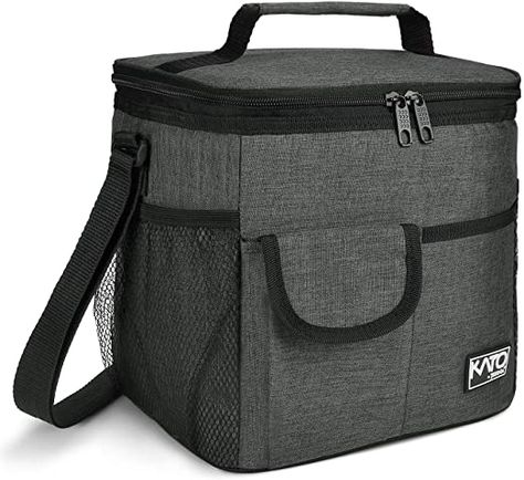 Large Insulated Lunch Bag for Women Men, 10L Leakproof Thermal Reusable Lunch Box for Adult & Kids, Tall Meal Prep Lunch Cooler Tote with Pockets for Office Work by Tirrinia, Charcoal Large Lunch Bag, Mens Lunch Bag, Thermal Lunch Box, Cooler Tote Bag, Reusable Lunch Bags, Best Lunch Bags, Lunch Cooler, Cooler Tote, Cooler Lunch Bag