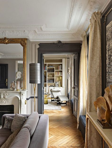 Parisian Living Room, Parisian Apartment Decor, Parisian Decor, Parisian Interior, French Apartment, Parisian Apartment, Paris Design, Paris Apartments, French Interior