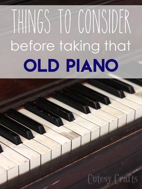 Piano Makeover Part 1: Four things to consider before taking that old piano. - Cutesy Crafts Repurposed Piano Ideas, Refinish Piano, Piano Makeover, Piano Painting, Piano Crafts, Piano Desk, Craft Room Organization Diy, Ikea Crafts, Old Piano