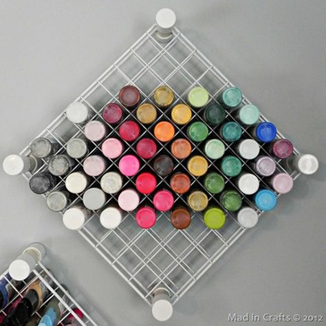 Acrylic paint storage. Glitter Storage, Craft Paint Storage, Craft Storage Solutions, Pvc Paint, Craft Organizer, Diy Organizer, Paint Storage, Office Crafts, Craft Room Storage