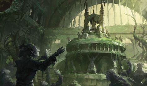 Overgrown Tomb Mtg Art, Fantasy Castle, High Fantasy, Magic Art, Wizards Of The Coast, Environment Concept Art, Environmental Art, Fantasy Landscape, Magic The Gathering