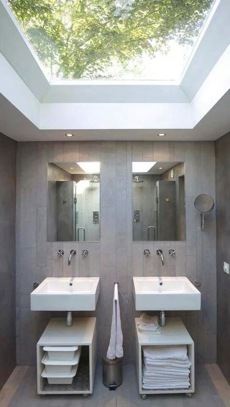 Sky Lite Roof Interior#instagram#washroom#architect#good Basement Master, Bathroom Dream, Windowless Bathroom, Rustic Architecture, Sky Lights, Bathroom Lights, Sky Light, Roof Window, Modern Baths