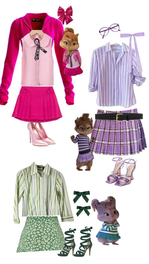 #chipettes #brittany #jeanette #eleanor Chipettes Brittany, Halloween Classroom Decorations, Classy Halloween Costumes, Hollywood Costume, Halloween Classroom, Fasion Outfits, Alvin And The Chipmunks, Themed Outfits, Halloween Disfraces