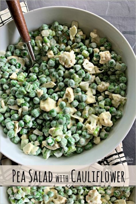 Pea And Cauliflower Salad, Crisp Cauliflower, Cauliflower Salads, Salad With Cauliflower, Creamy Dill Dressing, Snow Peas Recipe, Peas Recipes, Recipe Cauliflower, Pea Salad Recipes