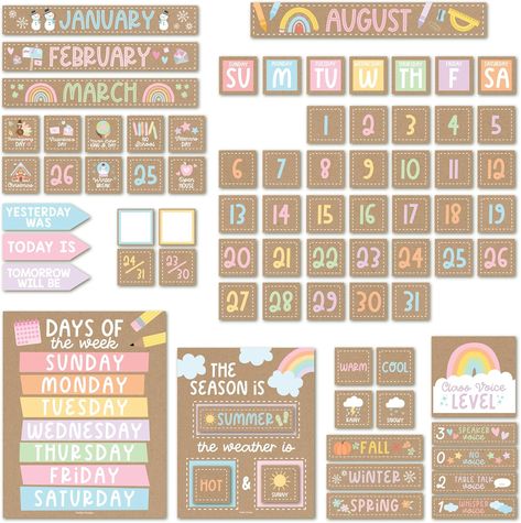 Rustic Classroom Calendar Set Bulletin Board - Bulletin Board Calendar For Classroom Elementary, Teacher Calendar Bulletin Board Sets, Preschool Calendar For Classroom, School Calendar For Classroom Circle Time Bulletin Board Preschool, Calendar Bulletin Board Ideas, Calendar For Classroom, Bulletin Board Calendar, Bulletin Board Accessories, Calendar Classroom, Teacher Calendar, Calendar Bulletin Boards, Preschool Calendar