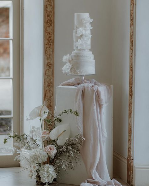 NEUTRALS Aged stone-effect texture and different tier heights give this cake a contemporary edge whilst the sugar roses give a gentle nod to more classical cake design. My style exactly - a delicate transition between the classic and the contemporary. Stunning photos from a beautiful styled shoot last month @northbrookparkweddings Photographer @joannaransonphotography Planner: @hollyfrancescaweddings Florist: @2littlebirds_ Hair: @katies.beautyinfinity Make Up: @makeupbyoliviajm_ Model ... Cake Plinth, Blush Wedding Inspiration, Sugar Rose, Wedding Hire, Party Cake, Blush Wedding, Elegant Decor, Last Month, Party Cakes