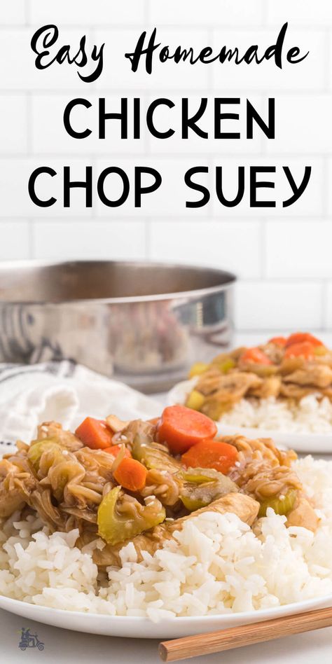 Chicken Chop Suey includes tender strips of chicken, an assortment of veggies, noodles, and a rich savory sauce - totally addictive, healthy, and restaurant-quality! This is an easy weeknight dinner to get on the table in about 30 minutes. Chop Suey Recipe Chicken, Chop Suey Recipes, Chop Sewy Recipe, Chicken Chop Suey Recipe Chinese, Easy Chicken Chop Suey Recipe, Chopped Suey, Chicken Chop Suey Recipe, Chop Suey Recipe Chinese, Chicken Chop Suey