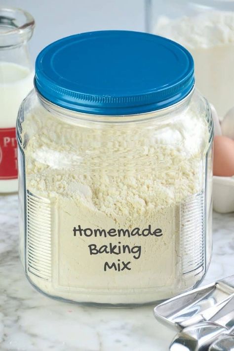 Homemade Baking Mix (DIY Bisquick) - Home in the Finger Lakes Diy Bisquick, Bisquick Mix Recipe, Baking Mix Recipes, Homemade Bisquick, Homemade Dry Mixes, Homemade Seasoning, Diy Mixes, Streusel Coffee Cake, Homemade Pantry