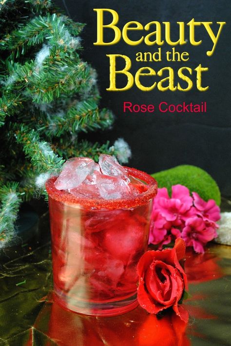 Rose Cocktail Recipes, Beauty And Beast Rose, Disney Cocktails, Beauty And The Beast Rose, Disney Drinks, Disney Dinner, Rose Cocktail, The Beauty And The Beast, Beauty Beast