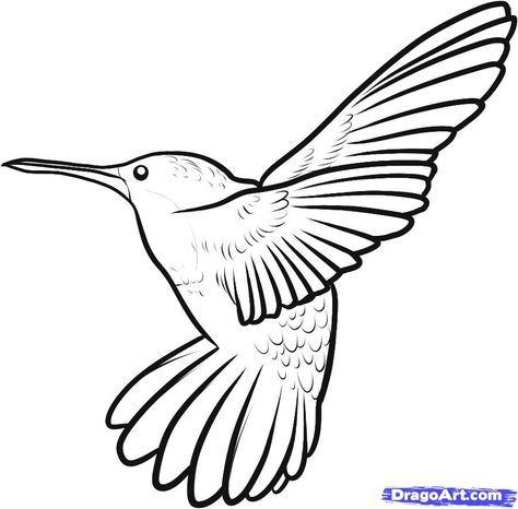 How to draw a ruby throated hummingbird - Hundreds of drawing tuts on this site Bird Outline Drawing, Animal Outline Drawing, Hummingbird Outline, Birds Outline, Hummingbird Graphic, Embroidery Journaling, Animals Outline, Hummingbird Vector, Cartoon Drawing Images