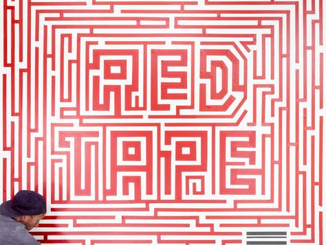 Fortune Magazine Tape Mural Tape Mural, Tape Illustration, Pencil Challenge, Timothy Goodman, Fortune Magazine, Type Treatments, Red Tape, Event Logo, Kindle Fire