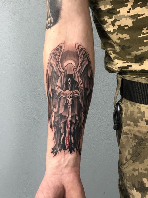 Azrael Tattoo, Egypt Tattoo Design, Galaxy Wallpapers, Aztec Tattoo Designs, Last Kingdom, Reaper Tattoo, Band Tattoo Designs, Devil Tattoo, Full Sleeve Tattoo Design