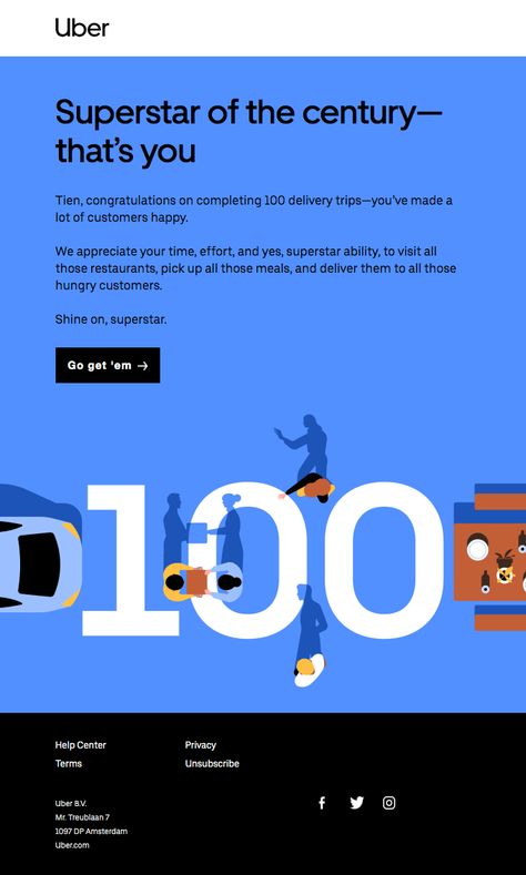 💯 You’re in the big leagues, Tien: 100 deliveries made | Really Good Emails Circle Inspiration, B2b Email Marketing, Mailing Design, Tech Newsletter, Mailer Design, Mail Template, Landing Page Inspiration, Card Ui, Email Template Design