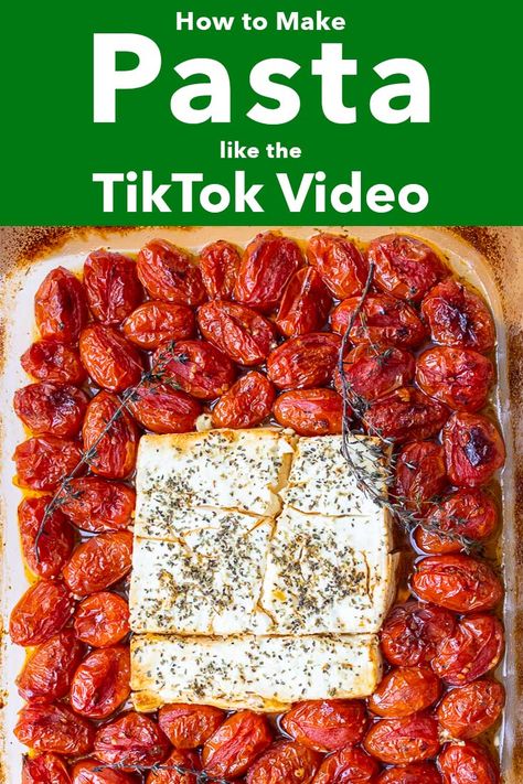 Pinterest image: photo of an TikTok Pasta with caption reading "How to Make Pasta Like the TikTok Recipe" Til Tok Pasta Feta, Tok Tok Pasta, Pasta Tiktok Recipes, Tik Tok Viral Pasta, Tick Tock Pasta Recipe, Tik Tok Feta Pasta Recipes, Tictoc Pasta, Tim Tok Pasta Feta, Tick Tok Pasta