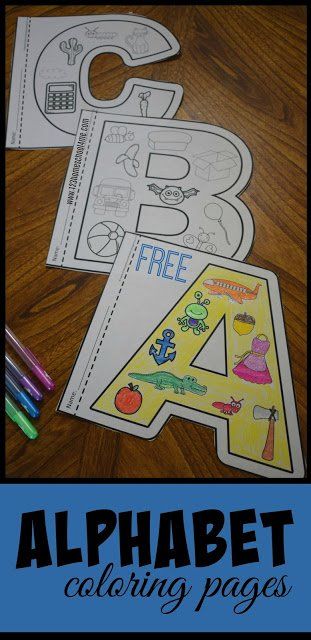 Preschool Learning Alphabet, Alphabet Art For Preschoolers, Alphabet Recognition Activities Free, Color Alphabet Letters, Letter Id Activities, Teaching Abcs Preschool Free Printable, Build A Letter Free Printable, Kindergarten Art Work, How Many Letters In My Name Preschool