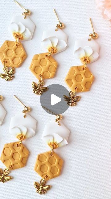 Studio Niani | Polymer Clay Earrings | You don't have to have expensive tools to make cute earrings 🌼 
Little throwback of making this cute pair 💛 

Available ✨️Links in bio✨️
.... | Instagram Clay Bead Earrings, Polymer Creations, Earring Video, Diy Earrings Polymer Clay, Care Less, Handmade Jewlery, Earrings Polymer, Inspo Board, Polymer Clay Tutorial