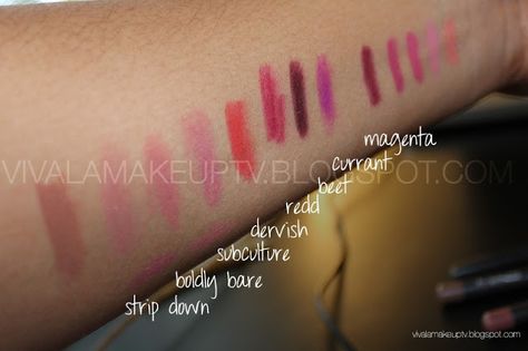 Kinda hard ro read swatches of macs regular lip liners. Amazing products. Loove stripdown, beet, magenta and currant! Nyx Lip Liner Swatches, Nyx Lip Liner, Mac Lip Liner, Mac Lip, Nyx Lip, Lip Liners, Professional Makeup Artist, Lip Liner, Beets