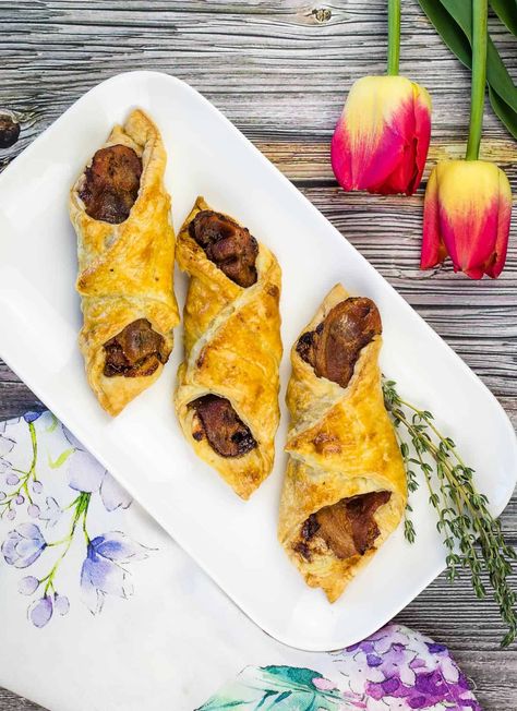 Flaky Cheese and Bacon Turnovers - Cook What You Love Bacon And Cheese Turnover, Balsamic Onions, Better Breakfast, Onion Jam, Cheese Puff Pastry, Easy Bacon, Breakfast On The Go, Light Lunch, Bacon Cheese