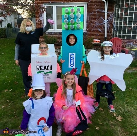 The Dental Health Crew - 2017 Halloween Costume Contest Tooth Halloween Costume, Tooth Costume, Dental Halloween, Tooth Fairy Costumes, Dental Health Week, 2017 Halloween Costumes, Office Halloween Costumes, Diy Jelly, Dental World