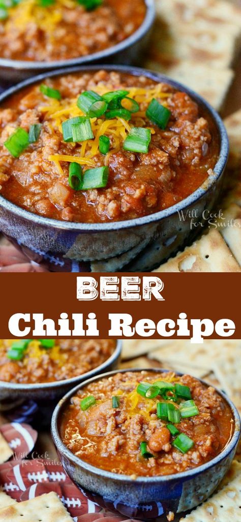 Best Chili Recipe With Beer, Best Chilli Ever Chili Recipes With Beer, Chilli With Beer Recipe, Chili Recipe Crockpot With Beer, Best Beer Chili Recipe, Beef And Beer Chili, Chili Made With Beer, Chili With Beer Recipe, Beer Chili Recipe Crockpot