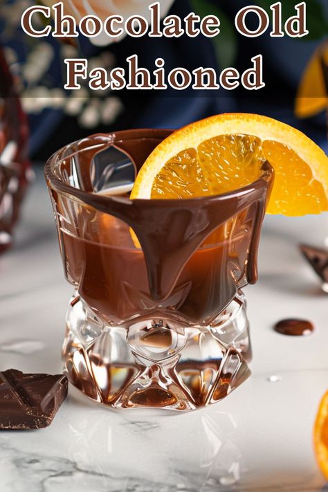 The Chocolate Old Fashioned is a sophisticated twist on the classic cocktail, combining the robust flavors of bourbon with the rich, velvety notes of dark chocolate liqueur. Chocolate Liqueur Cocktail, Chocolate Old Fashioned, Chocolate Shots, Most Popular Cocktails, Orange Bitters, Chocolate Bourbon, Chocolate Liqueur, Bourbon Cocktails, Sugar Cubes