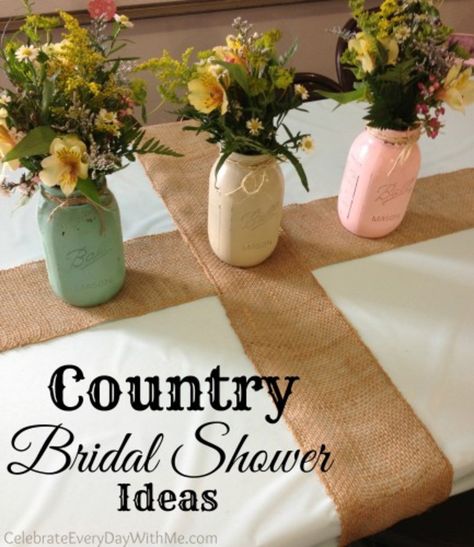 LOVE these ideas for a Country Bridal Shower!  So cute!! http://celebrateeverydaywithme.com/2014/07/country-bridal-shower-ideas.html Shabby Chic Bridal Shower Ideas, Country Bridal Shower Ideas, Country Chic Baby Shower, Western Bridal Showers, Country Bridal Shower, Seed Favors, Couple Wedding Shower, Summer Bridal Showers, Chic Baby Shower