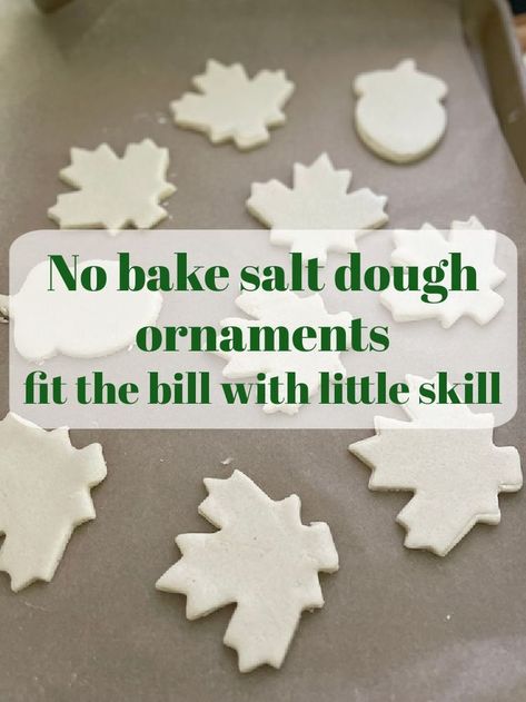 Try these no-bake salt dough ornaments. They are easy enough that even kids can make them. Just 2 ingredients and no oven. They last for years too. Bake Clay Recipe, Salt Dough Christmas Decorations, Salt Dough Christmas Ornaments, Salt Dough Crafts, Salt Dough Recipe, Easy Ornaments, Easy Christmas Ornaments, Homemade Clay, Salt Dough Ornaments