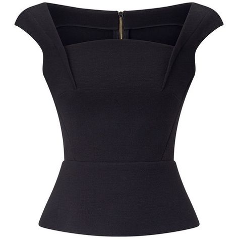 Roland Mouret Abbey Top (£670) ❤ liked on Polyvore featuring tops, shirts, blk, short-sleeve, peplum shirt, zipper top, short-sleeve shirt, zip shirt and high neck shirts High Neck Short Sleeve Top, Short Sleeve Peplum Top, High Neck Shirts, Peplum Tops, Peplum Shirts, Indian Bridal Fashion, Square Neck Top, Cap Sleeve Top, High Neck Top