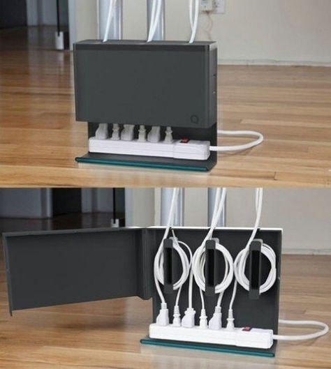 Use a Cable Organizer - Top 58 Most Creative Home-Organizing Ideas and DIY Projects Expensive Furniture, Organisation Hacks, Ideas Para Organizar, Diy Casa, Cord Organization, Cable Organizer, Office Organization, Black Box, Organizing Your Home