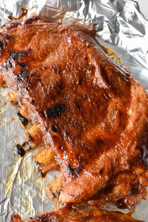 St. Louis Style Spare Ribs are covered in a simple, dry rub and cooked slowly in the oven for delicious, fall off the bone, ribs! St. Louis style ribs come from a trimmed section of pork spare ribs. Whether you have St. Louis ribs or spare ribs, they can be cooked the same way. This recipe will show you how to prepare and cook them so that they are moist, tender, and very flavorful! Making fall off the bone ribs in the oven is really easy to do. You need a low temperature and several hours. Fall Off The Bone Pork Spare Ribs In The Oven, Fall Off Bone Ribs In Oven, Slow Roasted St Louis Ribs In Oven, Pork St Louis Style Spareribs In Oven, Saint Louis Ribs Oven, How To Cook St Louis Ribs In Oven, Spare Ribs In The Oven Fall Off The Bone, Oven Baked St Louis Style Ribs, St Louis Ribs In Oven Fall Off The Bone