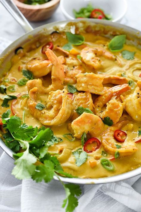 Thai Coconut Shrimp | foodiecrush.com Coconut Curry Shrimp, Brazilian Recipes, Potted Shrimp, Brazilian Dishes, Curry Shrimp, Coconut Sauce, Thai Coconut, One Pot Dishes, Shrimp Dishes