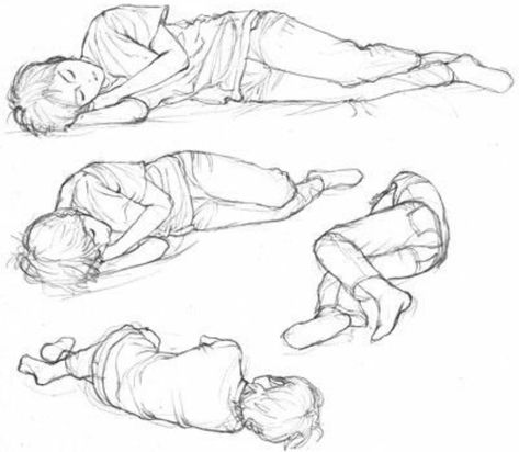 Side Pose Drawing Reference, Character Laying Down Reference, Laying Reference Poses, Lying On The Ground Reference, Body Laying Down Reference, Lying On Side Pose Reference, Side Pose Drawing, Laying On Side Pose, Sleeping Reference Pose