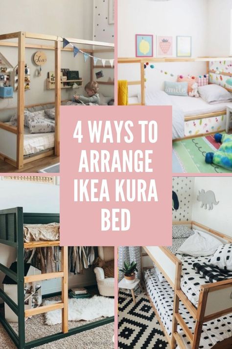 Kura Cama Ikea, Cama Ikea Kura, Ikea Kids Bed, Ikea Bunk Bed, Beautiful Bed Designs, Cama Ikea, Toddler Bunk Beds, Ikea Kura Bed, Boy Toddler Bedroom