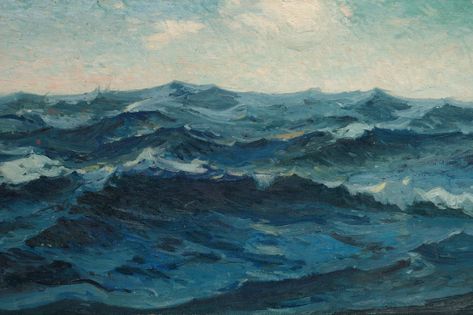 Vintage Seascape Paintings Ocean Museum, Marine Painter, Seascape Artwork, Cleveland Museum Of Art, Wave Painting, American Painting, Hallway Ideas, Seascape Paintings, Vintage Artwork