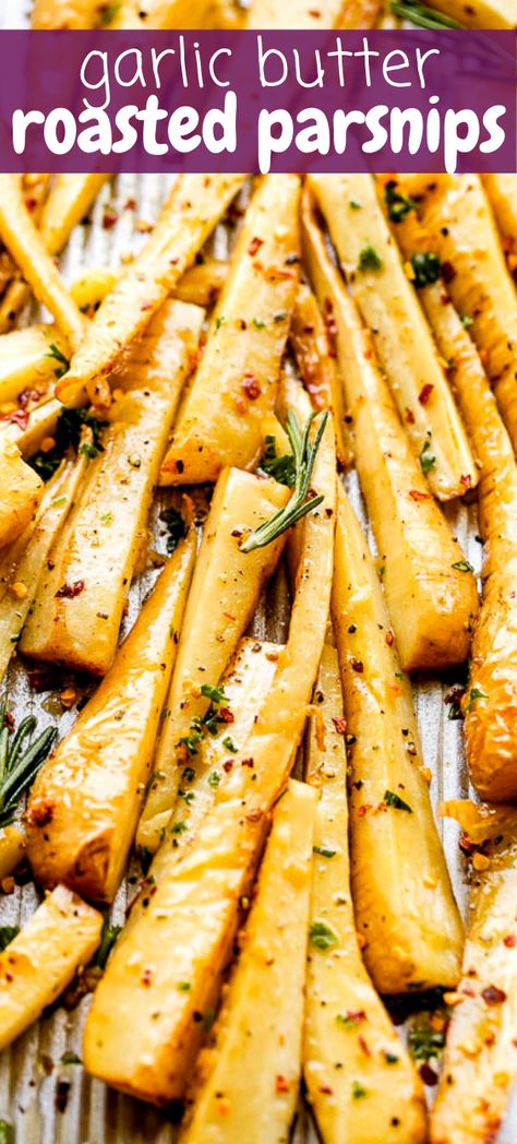 Roasted Carrot And Parsnip, Roast Parsnips Recipes, Best Parsnip Recipe, Recipe With Parsnips, Chicken And Parsnips Recipe, Thanksgiving Parsnips, Roasted Parsnips Oven, Oven Roasted Parsnips, Roast Parsnips And Carrots