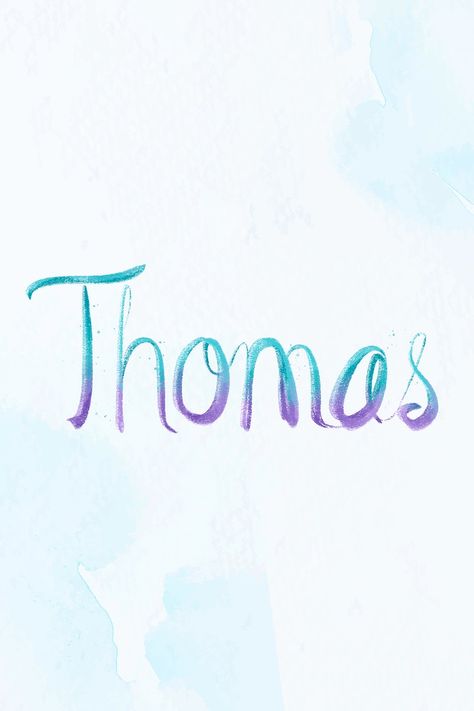 Thomas Name, Names Boy, Hand Lettering Fonts, Font Free, Name Tattoos, Vector Hand, Purple And White, Tattoo Fonts