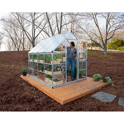 Palram Hybrid 6' W x 8' D Hobby Greenhouse & Reviews | Wayfair Polycarbonate Roof Panels, Hobby Greenhouse, Natural Gas Fire Pit, Walk In Greenhouse, Polycarbonate Greenhouse, Polycarbonate Panels, Concrete Fire Pits, Plastic Sheds, Greenhouse Kit