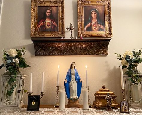 You Need a Home Altar Christian Shrine Home Altar, Family Altar Catholic Home, Small Altar Design Home Catholic, Alter Design For Home Catholic, Catholic Altar Home Ideas, Alter Setup, Home Altar Catholic Beautiful, Catholic Home Altar Ideas Living Rooms, Mausoleum Design