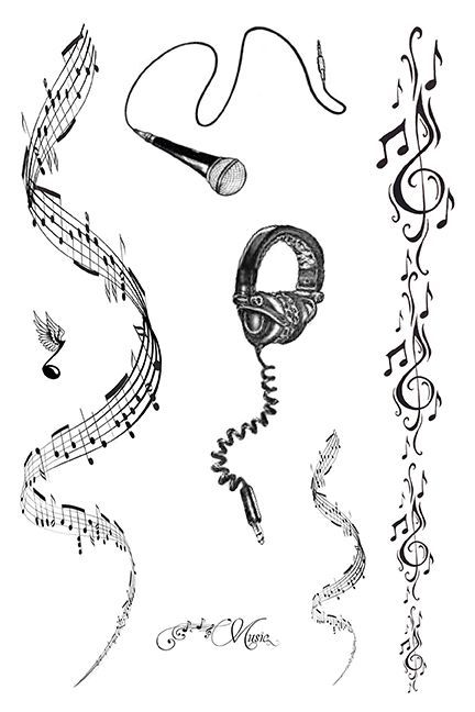 Sheet Music Tattoo, Tre Kunst, Music Tattoo Sleeves, Music Notes Tattoo, Tattoo Sheet, Music Tattoo Designs, Note Tattoo, Music Tattoo, Music Tattoos