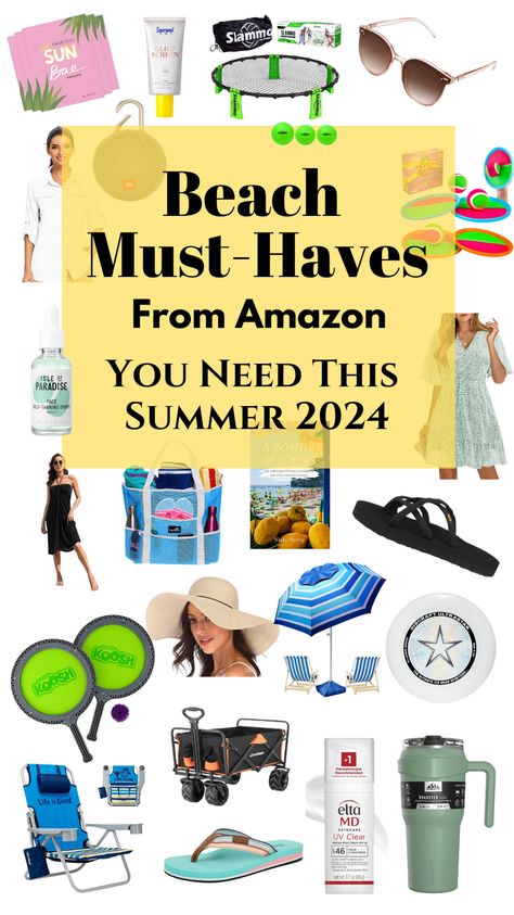 Discover the 15+ beach essentials from Amazon that you need this summer 2024! #beachday #summerfun #beachtrip #amazonproducts #beachmusthaves #topbeachproducts Beach Accessories Must Have, Must Have Beach Items, Amazon Beach Must Haves, Beach Vacation Must Haves, Beach Essentials For Women, Beach Trip Essentials, Teen Beach Party, Beach Needs, Beach Must Haves