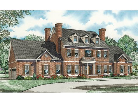 Saltsburg Luxury Georgian Home English Country House Plans, Brick Colonial House, Georgian House Plans, Brick Colonial, Colonial House Exteriors, Colonial Style House Plans, Colonial House Plans, Colonial Homes, Colonial Exterior