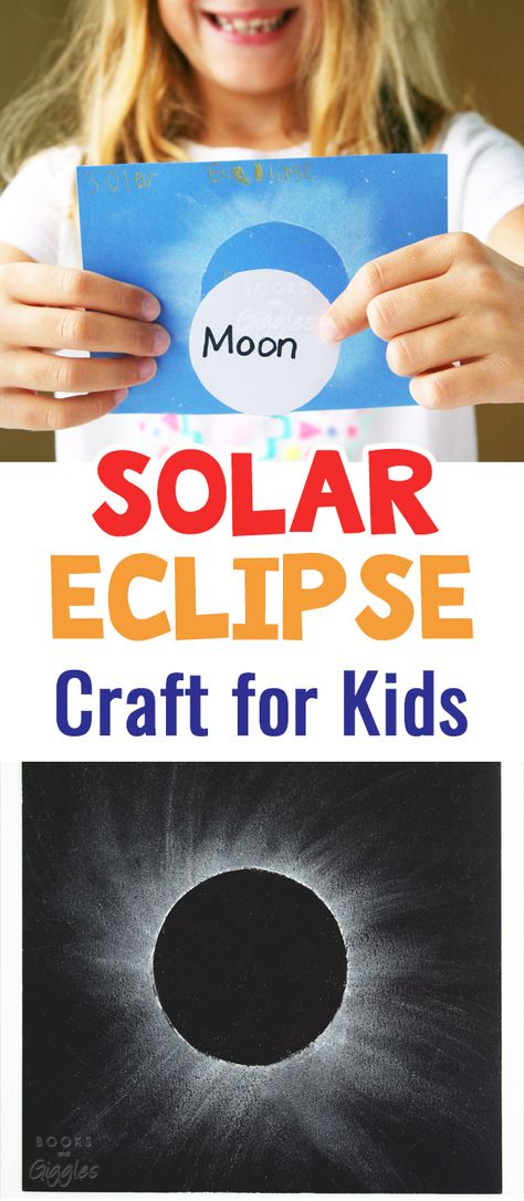 Solar Eclipse Craft for Kids Solar Eclipse 1st Grade Activities, Eclips Crafts For Kids, Solar Eclipse Coffee Filter Craft, Prek Solar Eclipse, Solar Eclips Projects For Kids, Solar Eclipse Projects For Preschool, Eclipse Ideas Preschool, Sun Earth And Moon Craft Space Activity For Kids, Solar Eclipse Classroom Party