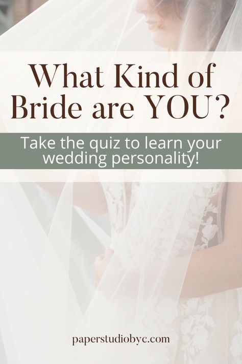 What type of bride are you? Before you start figuring out your wedding theme, wedding venue, wedding stationery, wedding decor, and wedding cake toppers, it helps to ask "what kind of bride am I?" to know how to pick your wedding style and create a truly personalized event. Take our fun, FREE wedding style quiz to find out! Wedding Venue Themes, Types Of Wedding Themes, Wedding Style Quiz, Wedding Quiz, Free Wedding Planning Checklist, Rustic Boho Wedding, Wedding Etiquette, Vow Book, Venue Wedding